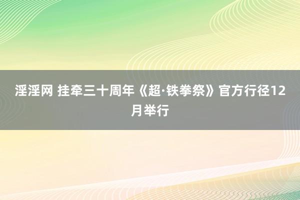 淫淫网 挂牵三十周年《超·铁拳祭》官方行径12月举行