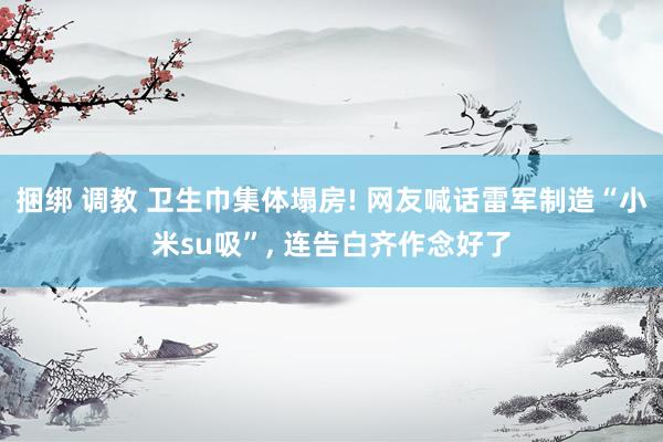 捆绑 调教 卫生巾集体塌房! 网友喊话雷军制造“小米su吸”， 连告白齐作念好了